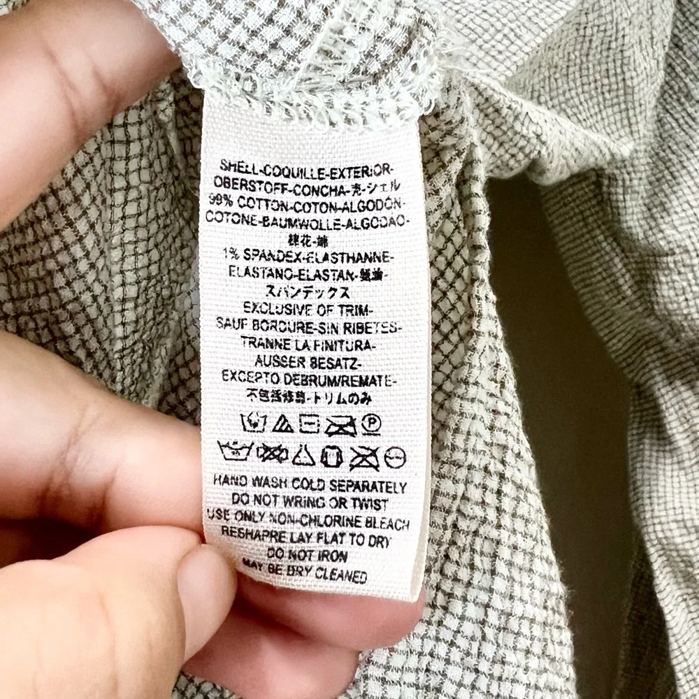 Free People Love Her Madly Puckered Checked Size Extra Small XS - Picture 6 of 10